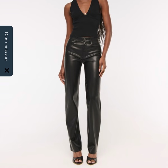 Abercrombie & Fitch Pants - Abercrombie Curve Love High Rise 90’s Straight Vegan Leather Pants